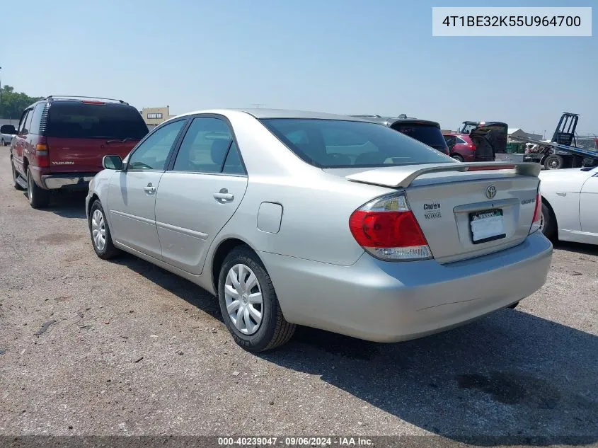 2005 Toyota Camry Le VIN: 4T1BE32K55U964700 Lot: 40239047