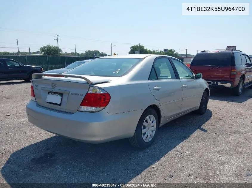 2005 Toyota Camry Le VIN: 4T1BE32K55U964700 Lot: 40239047