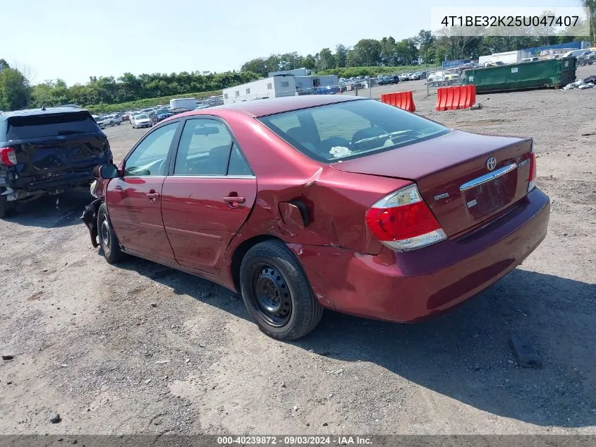 2005 Toyota Camry Le VIN: 4T1BE32K25U047407 Lot: 40239872