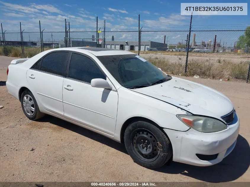 2005 Toyota Camry Se VIN: 4T1BE32K35U601375 Lot: 40240656