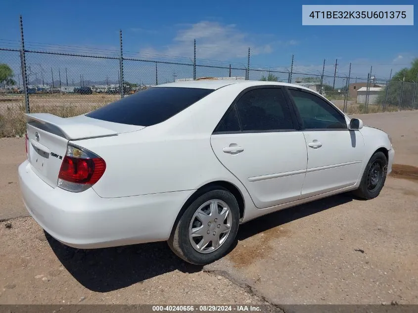 2005 Toyota Camry Se VIN: 4T1BE32K35U601375 Lot: 40240656