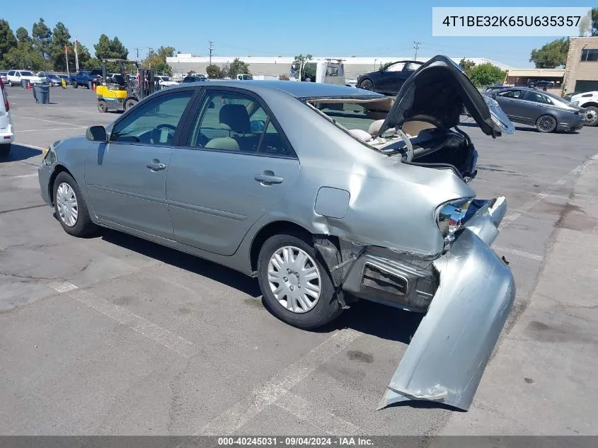 2005 Toyota Camry Le VIN: 4T1BE32K65U635357 Lot: 40245031