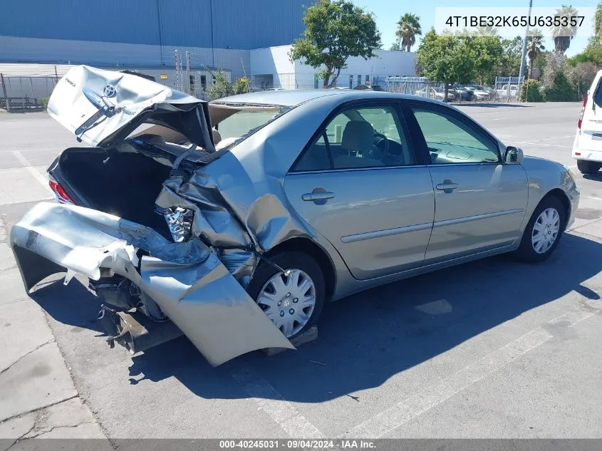 2005 Toyota Camry Le VIN: 4T1BE32K65U635357 Lot: 40245031