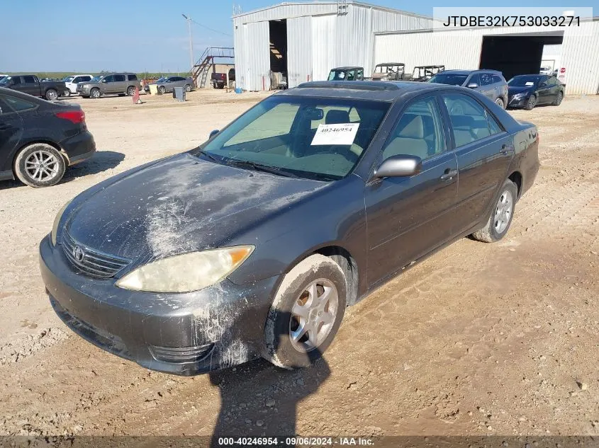 2005 Toyota Camry Le VIN: JTDBE32K753033271 Lot: 40246954