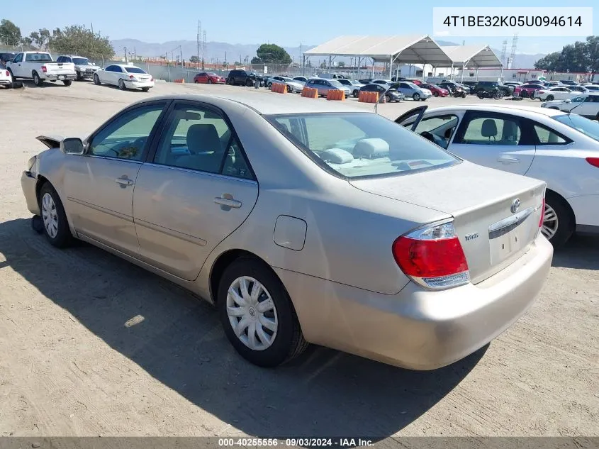 2005 Toyota Camry Le VIN: 4T1BE32K05U094614 Lot: 40255556