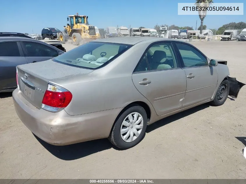 2005 Toyota Camry Le VIN: 4T1BE32K05U094614 Lot: 40255556