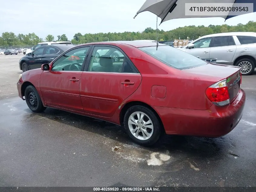 2005 Toyota Camry Le V6 VIN: 4T1BF30K05U089543 Lot: 40259520