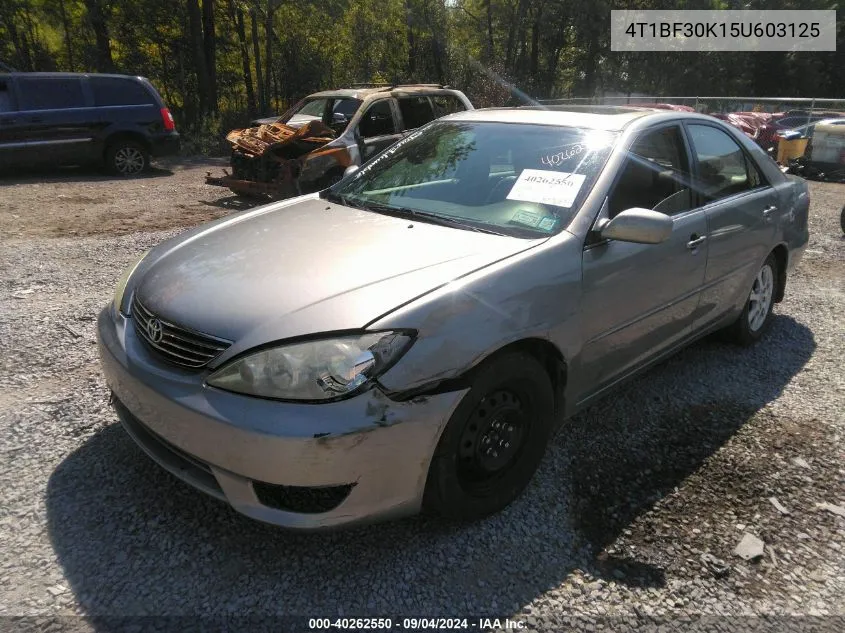 2005 Toyota Camry Xle V6 VIN: 4T1BF30K15U603125 Lot: 40262550