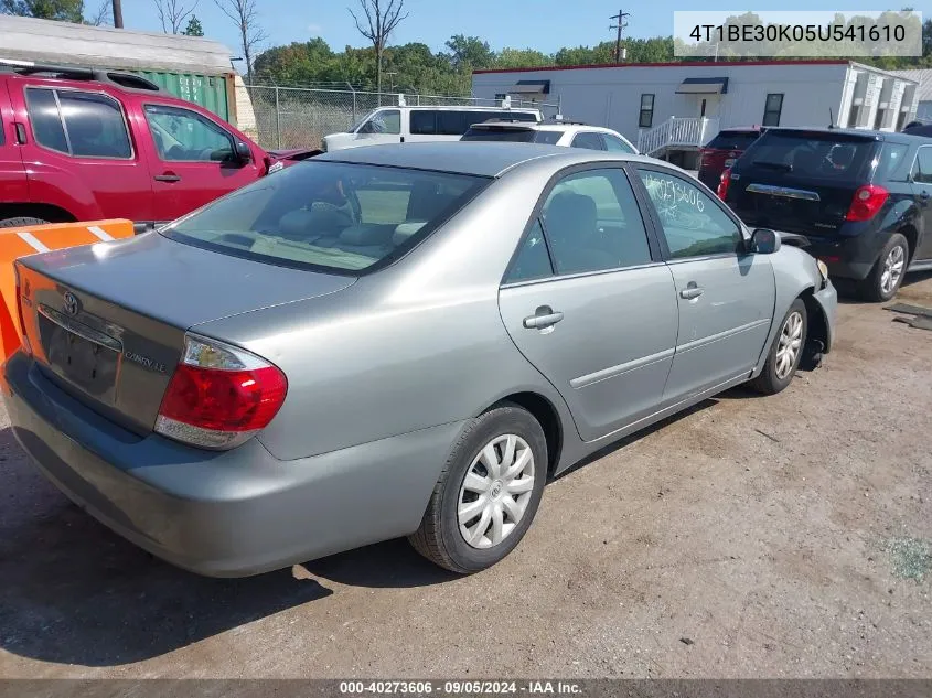 2005 Toyota Camry Le/Xle/Se VIN: 4T1BE30K05U541610 Lot: 40273606