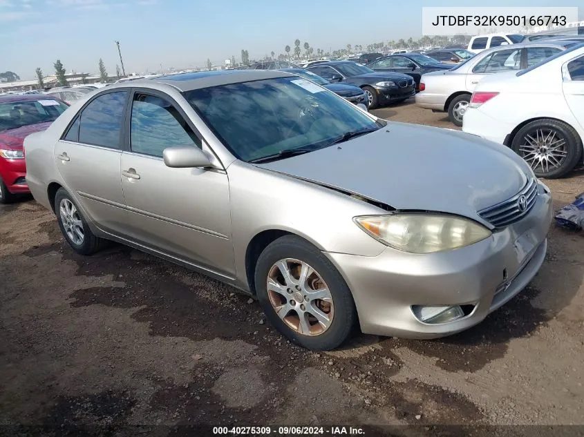 2005 Toyota Camry Xle V6 VIN: JTDBF32K950166743 Lot: 40275309