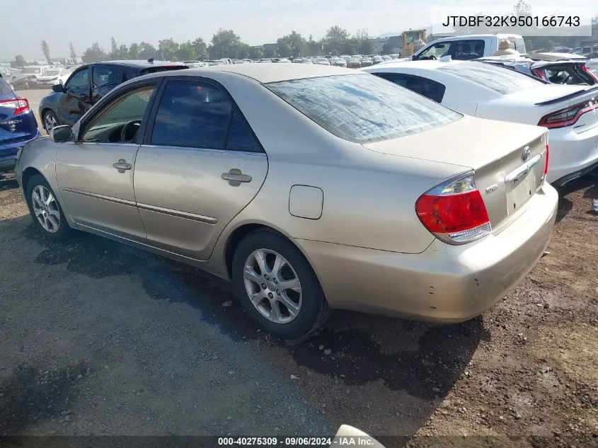 2005 Toyota Camry Xle V6 VIN: JTDBF32K950166743 Lot: 40275309