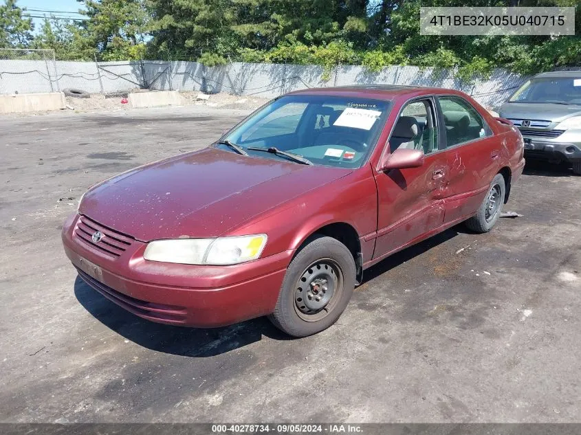 2005 Toyota Camry Se VIN: 4T1BE32K05U040715 Lot: 40278734