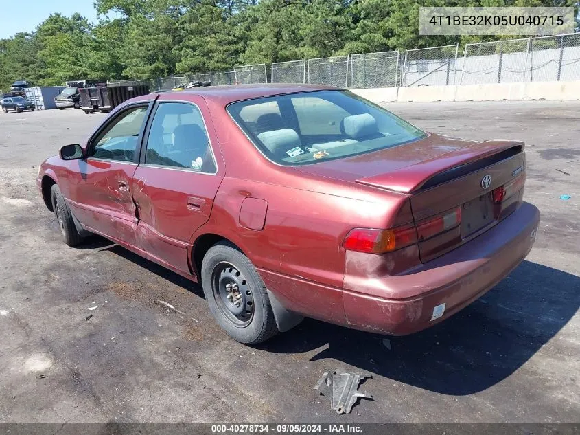 2005 Toyota Camry Se VIN: 4T1BE32K05U040715 Lot: 40278734