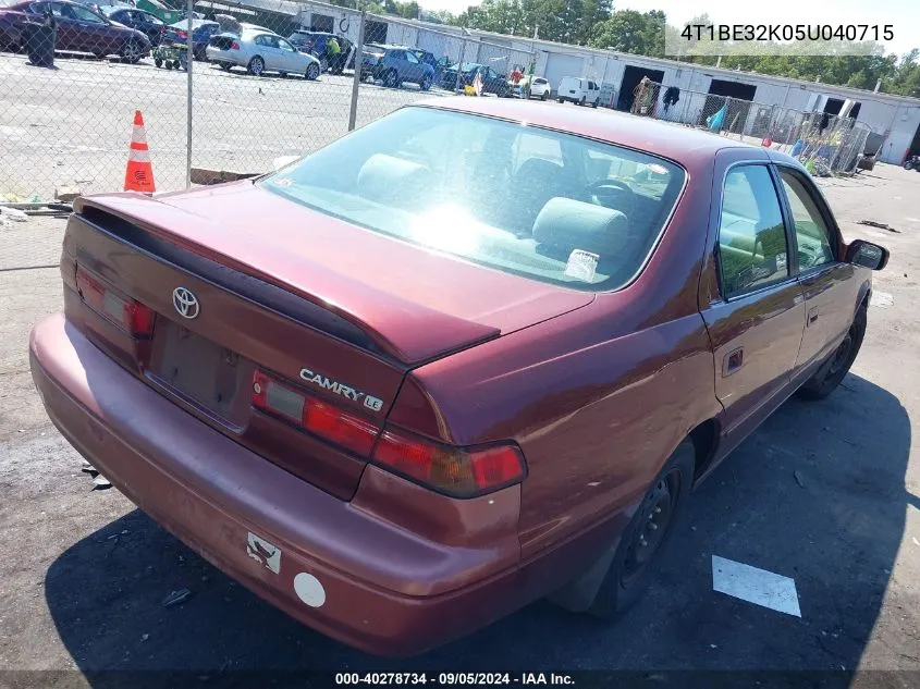 2005 Toyota Camry Se VIN: 4T1BE32K05U040715 Lot: 40278734