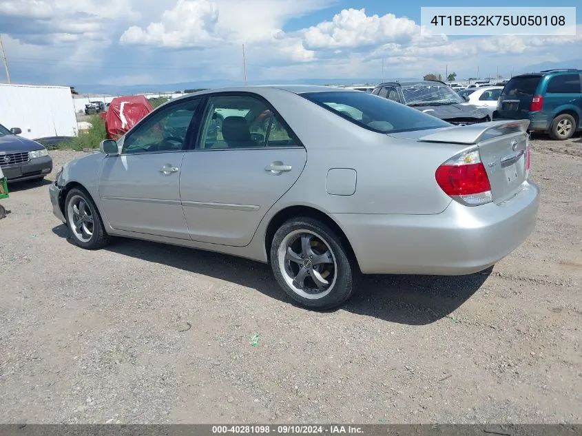 2005 Toyota Camry Xle VIN: 4T1BE32K75U050108 Lot: 40281098