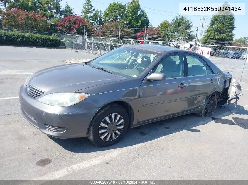 2005 Toyota Camry Le/Xle/Se VIN: 4T1BE32K55U941434 Lot: 40287610