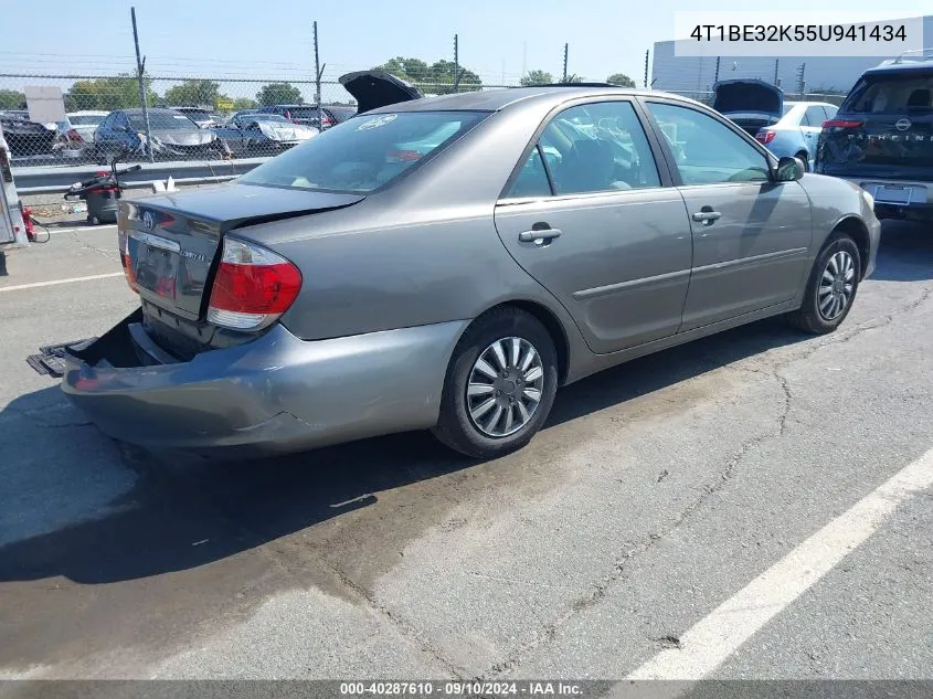 2005 Toyota Camry Le/Xle/Se VIN: 4T1BE32K55U941434 Lot: 40287610