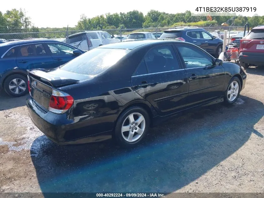 2005 Toyota Camry Se VIN: 4T1BE32K85U387919 Lot: 40292224