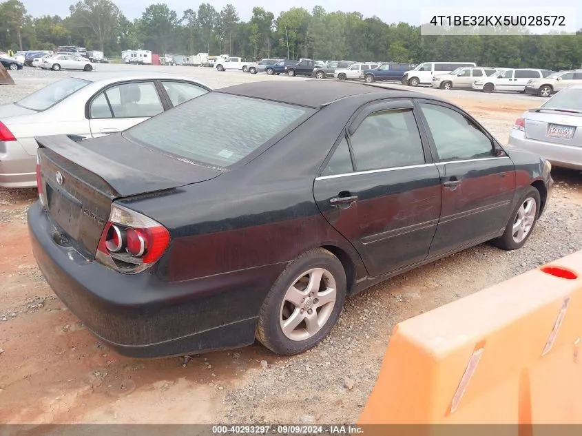 2005 Toyota Camry Se VIN: 4T1BE32KX5U028572 Lot: 40293297