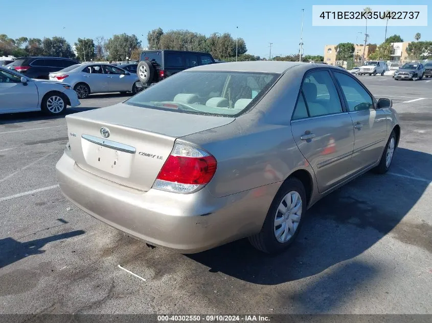 2005 Toyota Camry Le VIN: 4T1BE32K35U422737 Lot: 40302550