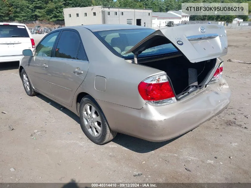 2005 Toyota Camry Xle V6 VIN: 4T1BF30K95U086219 Lot: 40314410