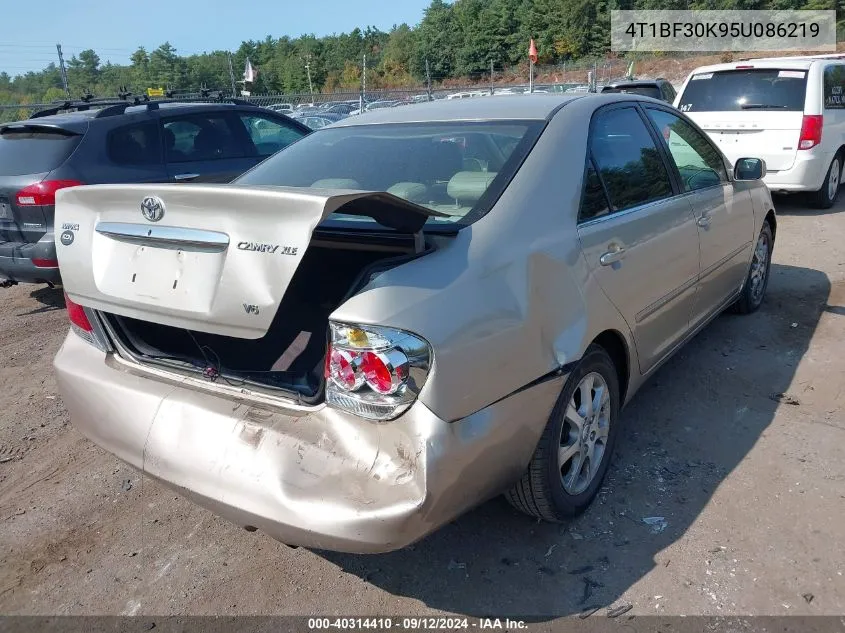 2005 Toyota Camry Xle V6 VIN: 4T1BF30K95U086219 Lot: 40314410