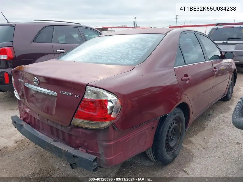 2005 Toyota Camry Le VIN: 4T1BE32K65U034238 Lot: 40320396