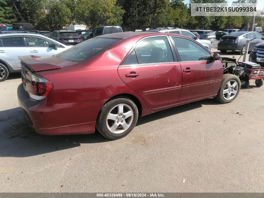 2005 Toyota Camry Se VIN: 4T1BE32K15U099384 Lot: 40338498