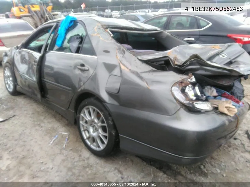 2005 Toyota Camry Se VIN: 4T1BE32K75U562483 Lot: 40343655