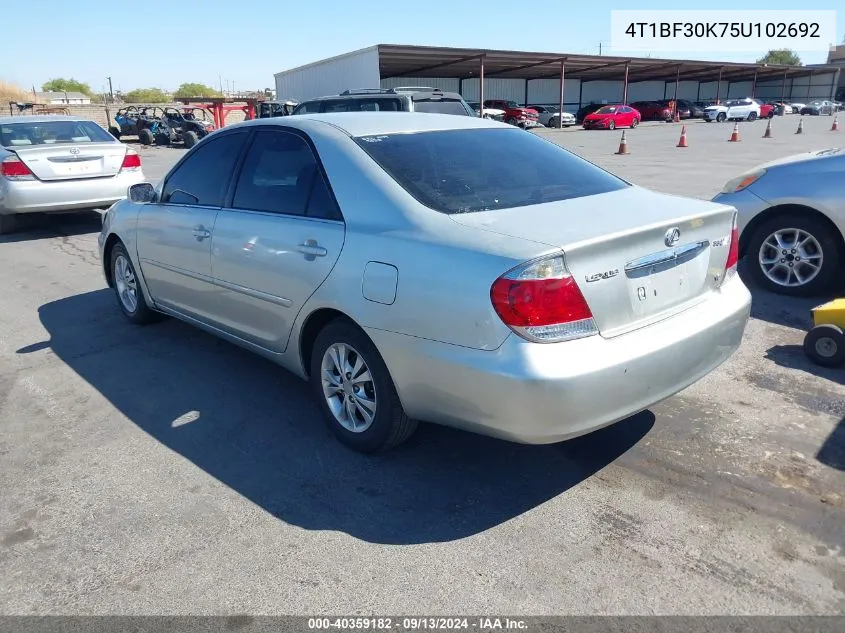 2005 Toyota Camry Le V6 VIN: 4T1BF30K75U102692 Lot: 40359182