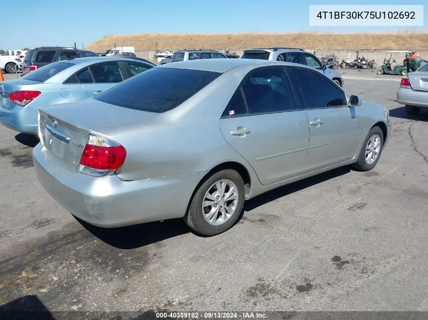 2005 Toyota Camry Le V6 VIN: 4T1BF30K75U102692 Lot: 40359182