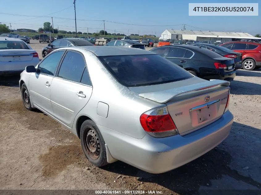 2005 Toyota Camry Le VIN: 4T1BE32K05U520074 Lot: 40361541