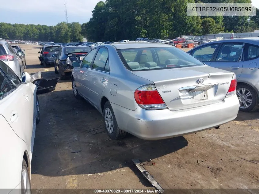 2005 Toyota Camry Le VIN: 4T1BE32K05U085699 Lot: 40370829