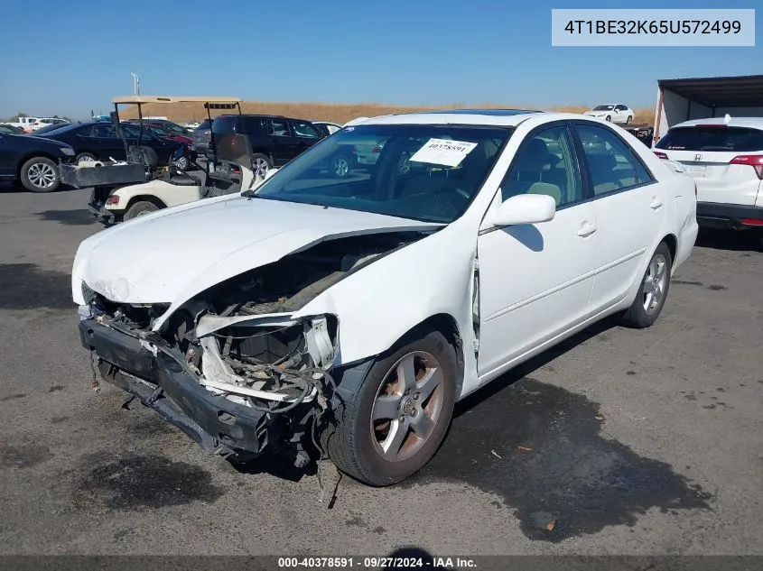 2005 Toyota Camry Se VIN: 4T1BE32K65U572499 Lot: 40378591