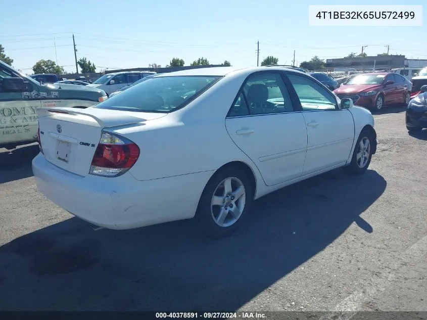 2005 Toyota Camry Se VIN: 4T1BE32K65U572499 Lot: 40378591