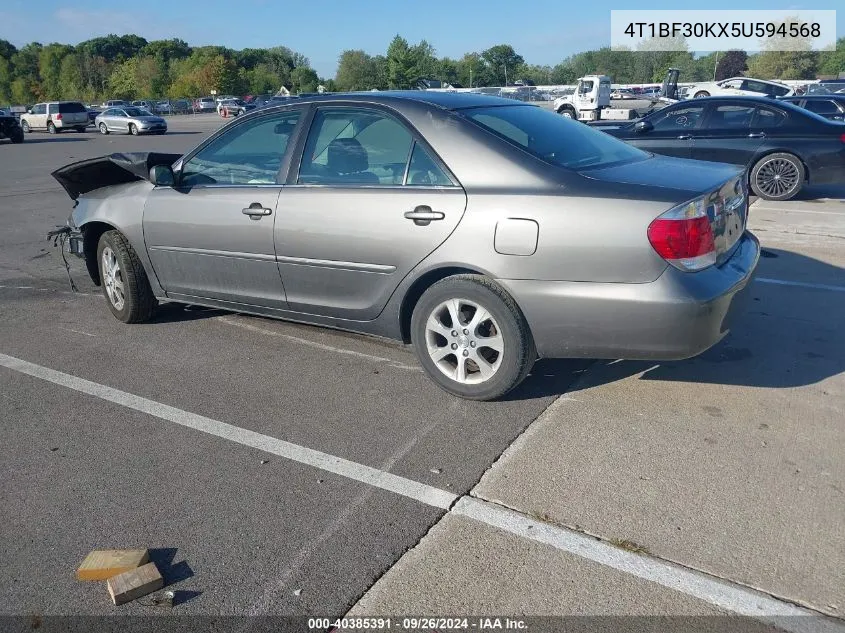 2005 Toyota Camry Le/Xle/Se VIN: 4T1BF30KX5U594568 Lot: 40385391