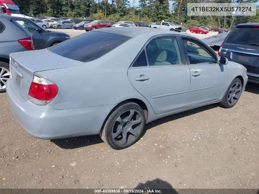 2005 Toyota Camry Le VIN: 4T1BE32KX5U571274 Lot: 40389938