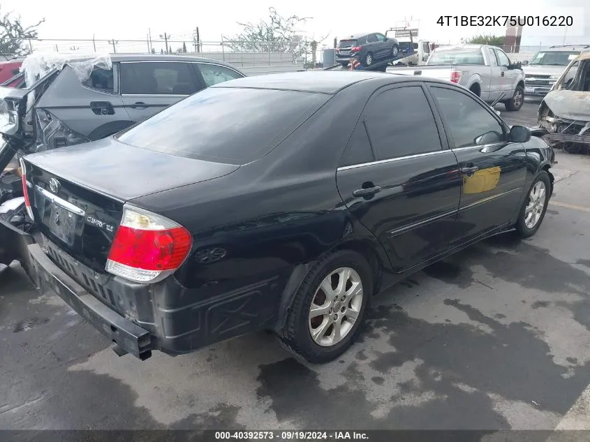 2005 Toyota Camry Xle VIN: 4T1BE32K75U016220 Lot: 40392573