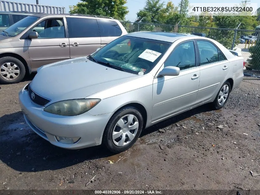 2005 Toyota Camry Se VIN: 4T1BE32K85U522400 Lot: 40392906