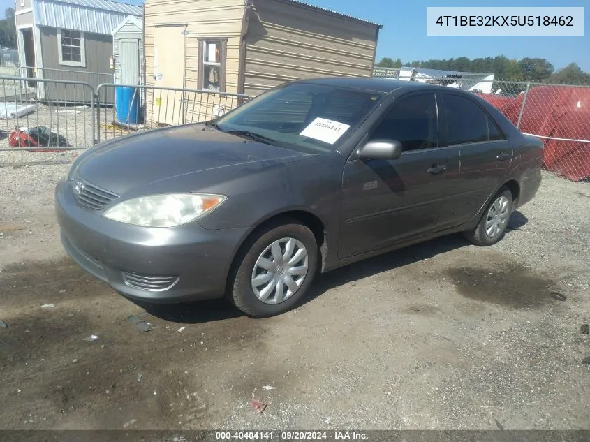 2005 Toyota Camry Le VIN: 4T1BE32KX5U518462 Lot: 40404141