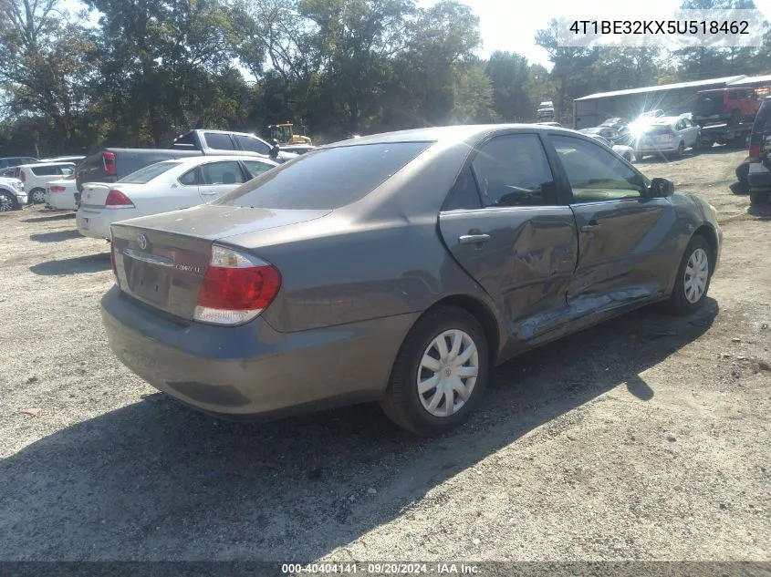 2005 Toyota Camry Le VIN: 4T1BE32KX5U518462 Lot: 40404141