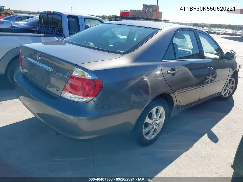 2005 Toyota Camry Xle V6 VIN: 4T1BF30K55U620221 Lot: 40407368