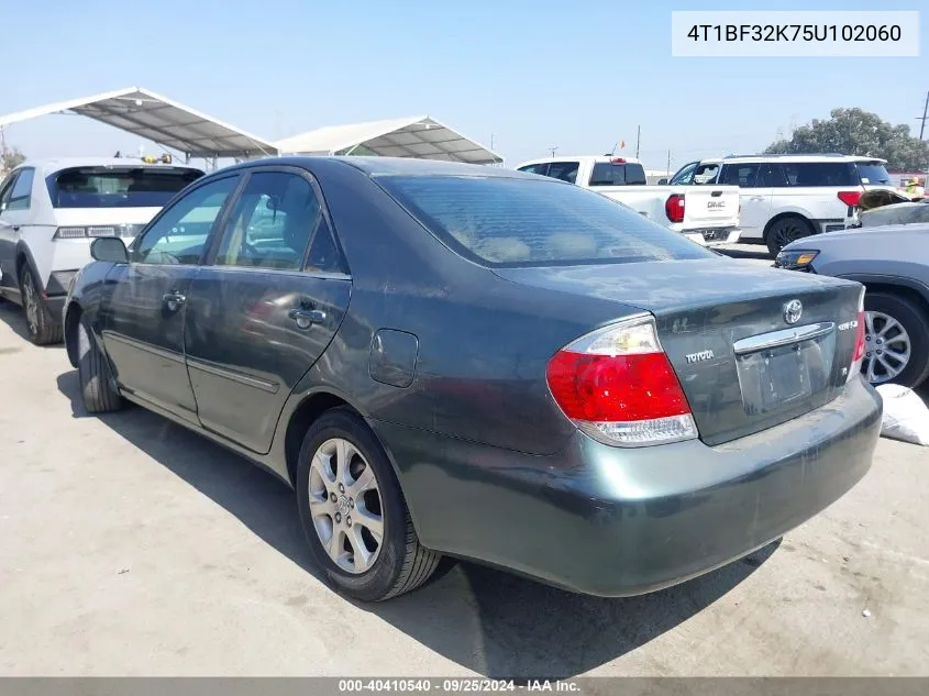 2005 Toyota Camry Xle V6 VIN: 4T1BF32K75U102060 Lot: 40410540