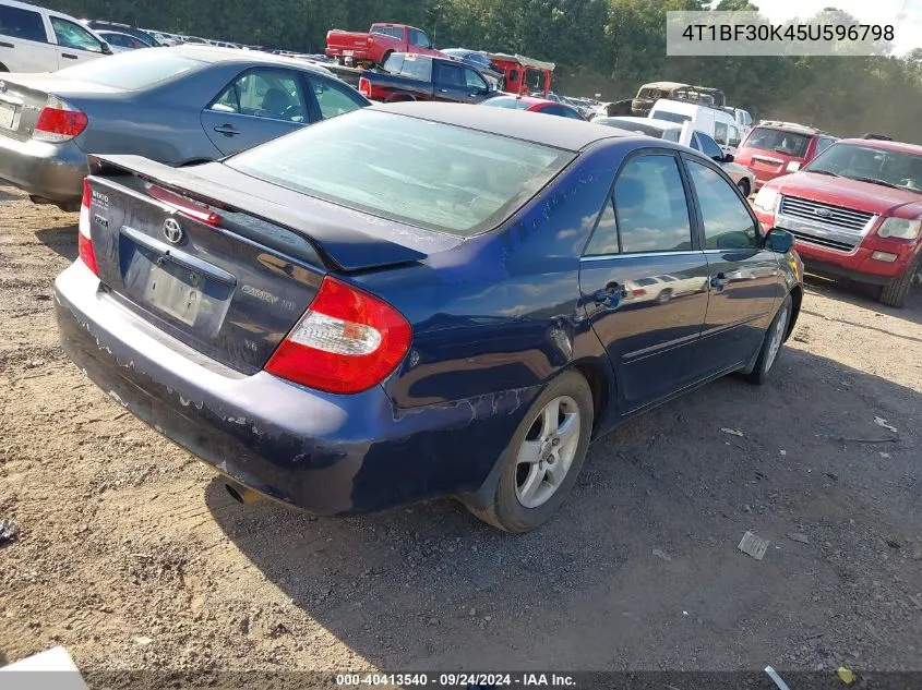 2005 Toyota Camry Xle V6 VIN: 4T1BF30K45U596798 Lot: 40413540