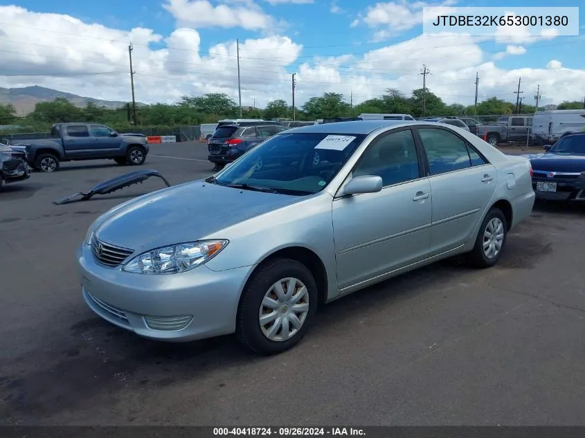 2005 Toyota Camry Le/Se/Std/Xle VIN: JTDBE32K653001380 Lot: 40418724