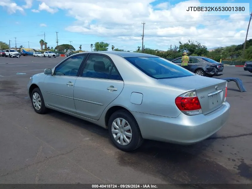 2005 Toyota Camry Le/Se/Std/Xle VIN: JTDBE32K653001380 Lot: 40418724