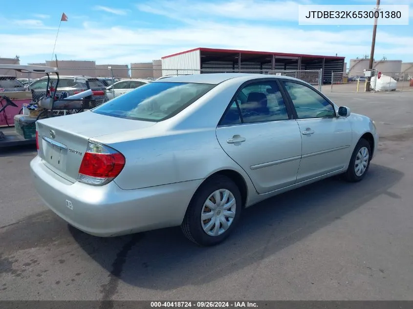 2005 Toyota Camry Le/Se/Std/Xle VIN: JTDBE32K653001380 Lot: 40418724