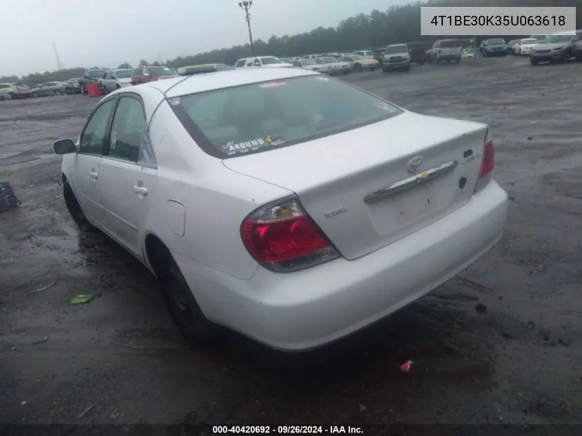 2005 Toyota Camry Le VIN: 4T1BE30K35U063618 Lot: 40420692