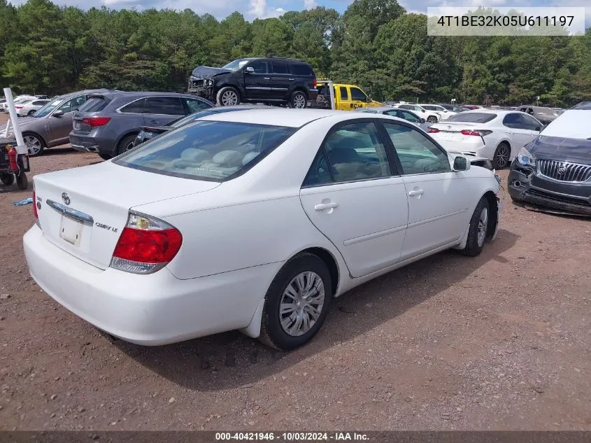 2005 Toyota Camry Le VIN: 4T1BE32K05U611197 Lot: 40421946