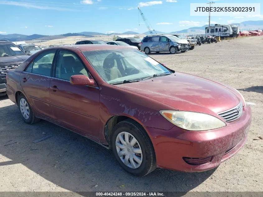 2005 Toyota Camry Le VIN: JTDBE32K553002391 Lot: 40424248